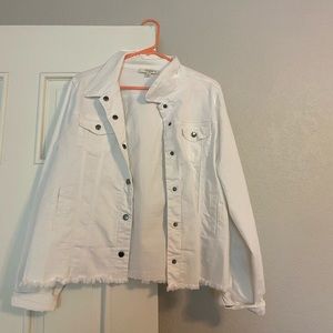 White faux denim jacket